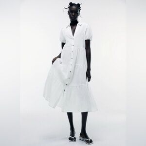 white christmas dresses Porcelain Flower Cutout Denim Dress main image 0
